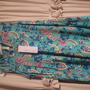 Dear Scarlett Floral Paisley Top in Teal and Multicolor